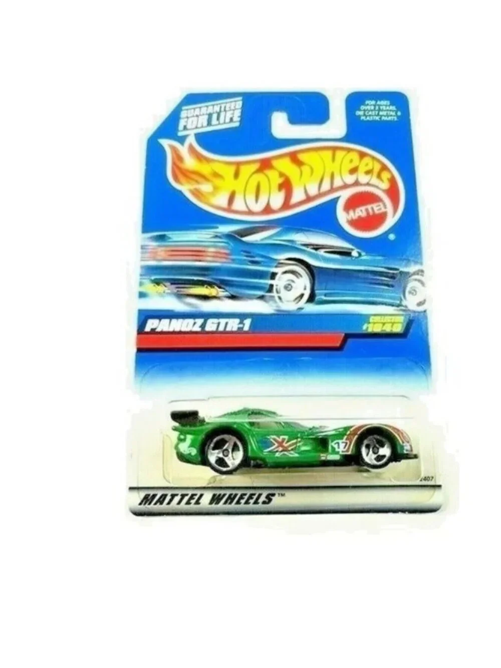 Vintage Die Cast Hot Wheels 1999 PANOZ GTR-1 #169 Green Chrome 3 Spoke Wheel Car